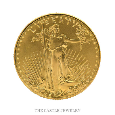 1999 American Gold Eagle 1 oz coin 22K Gold - Augustus Saint-Gaudens Lady Liberty - US Mint Bullion