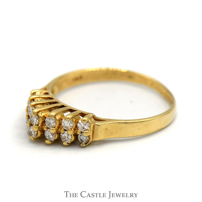 Tiered Double Row 1/3cttw Diamond Anniversary Band