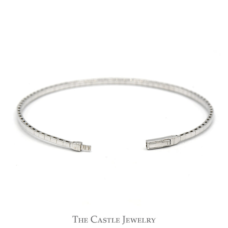 1cttw Lab Grown Diamond Flexible Bangle Tennis Bracelet in 14k White Gold