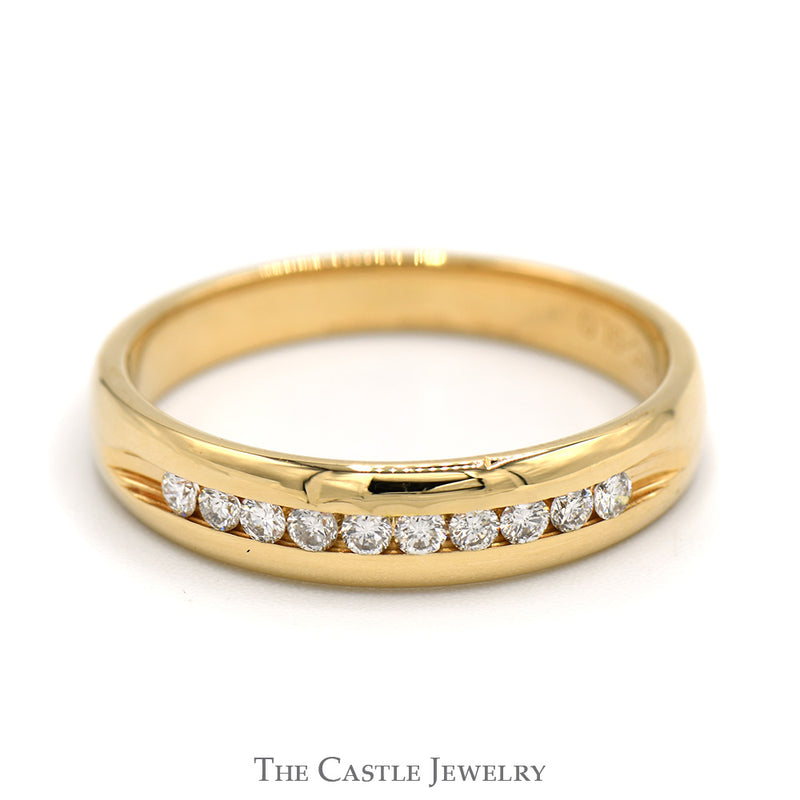 Channel Set 1/4cttw Diamond Wedding Band in 14k Yellow Gold