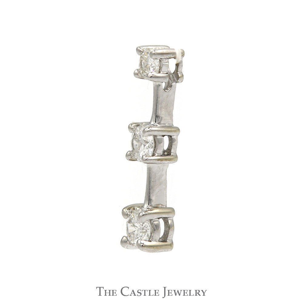 DeBeers Style 3 Diamond .25cttw Pendant in 14k White Gold The Castle