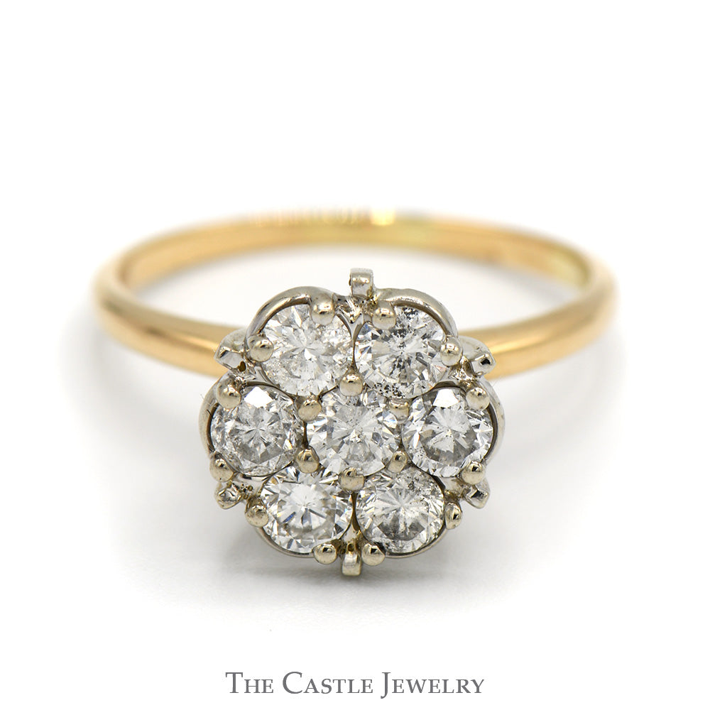 7 diamond flower cluster ring Clearance