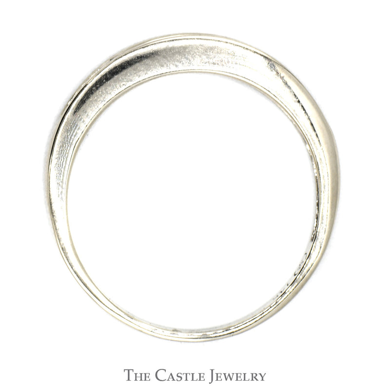 1/2cttw Nick Set Diamond Men's Wedding Band in 14k White Gold