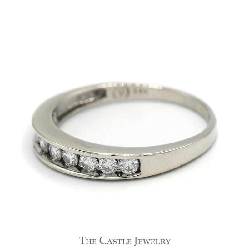 1/2cttw Nick Set Diamond Men's Wedding Band in 14k White Gold