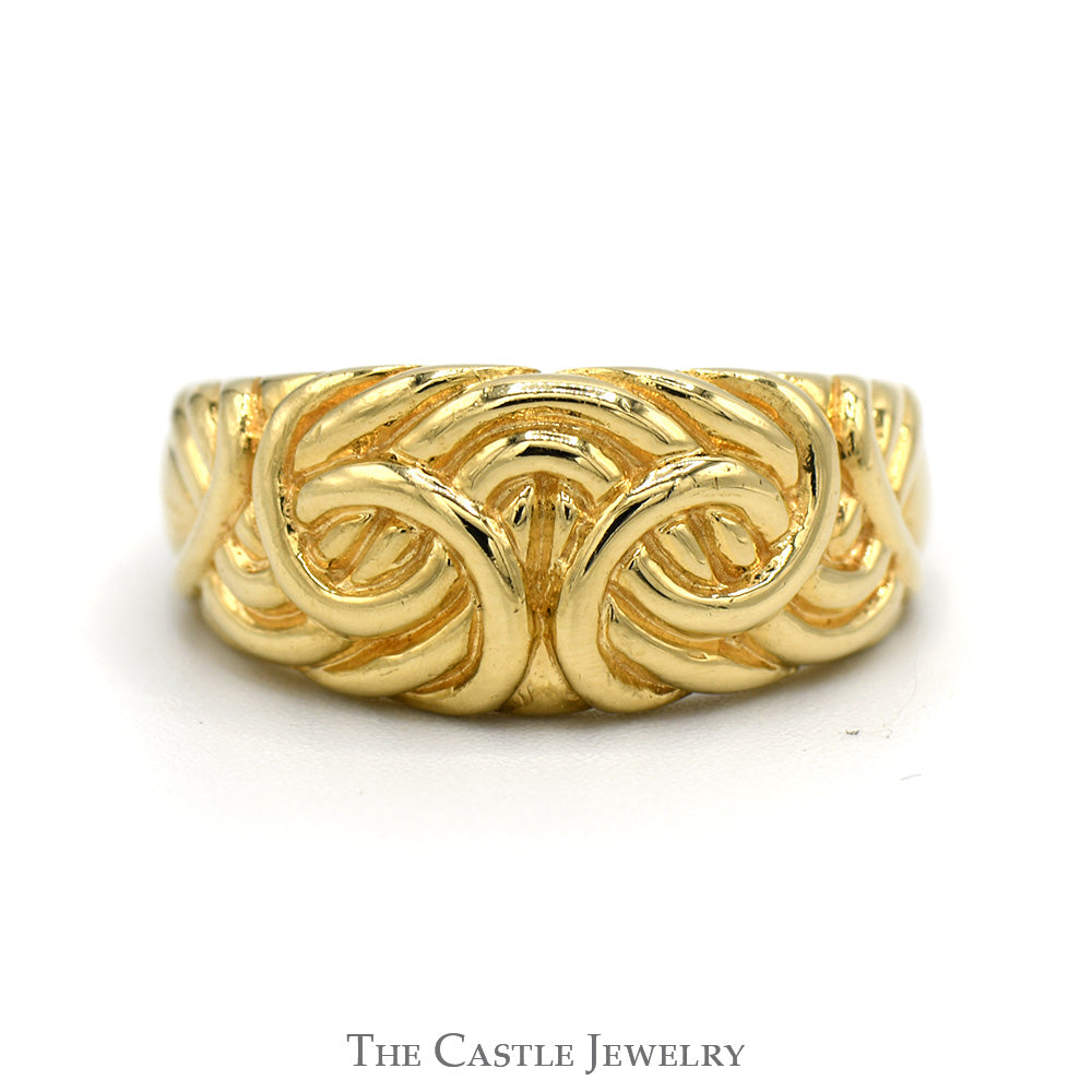 Woven Swirled Dome Ring in 14k Yellow Gold The Castle Jewelry