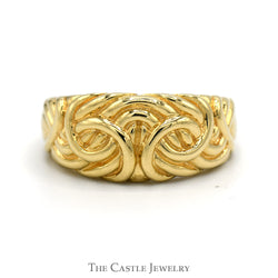 Woven Swirled Dome Ring in 14k Yellow Gold