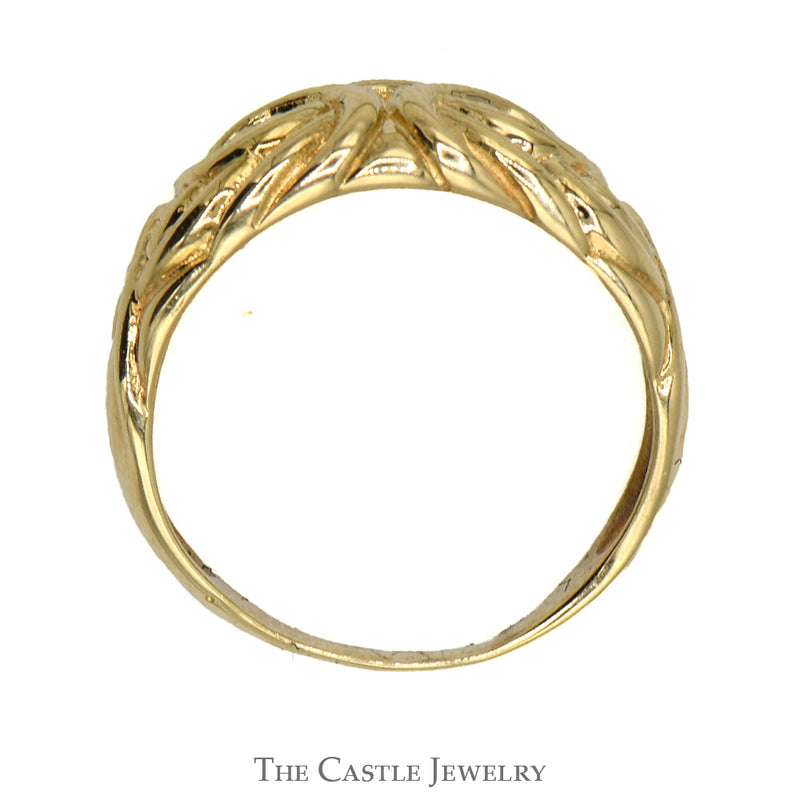Woven Swirled Dome Ring in 14k Yellow Gold