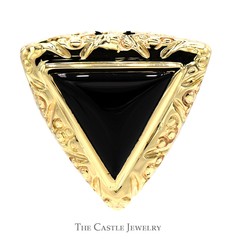 Midnight Mystic Yellow Gold Ring with Black Gems