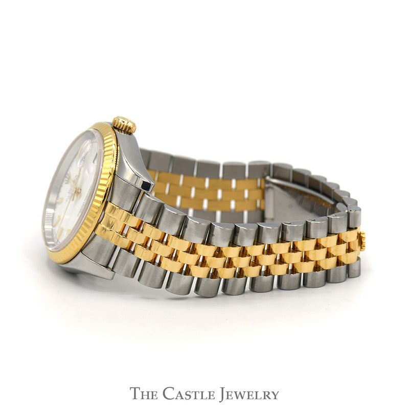 Two Tone Rolex Datejust 116233 Quick Set Watch with 18k Yellow Gold & Stainless Steel Jubilee Bracelet