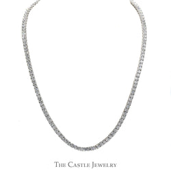 18 inch 20cttw Lab Grown Round Diamond Tennis Necklace in 14k White Gold