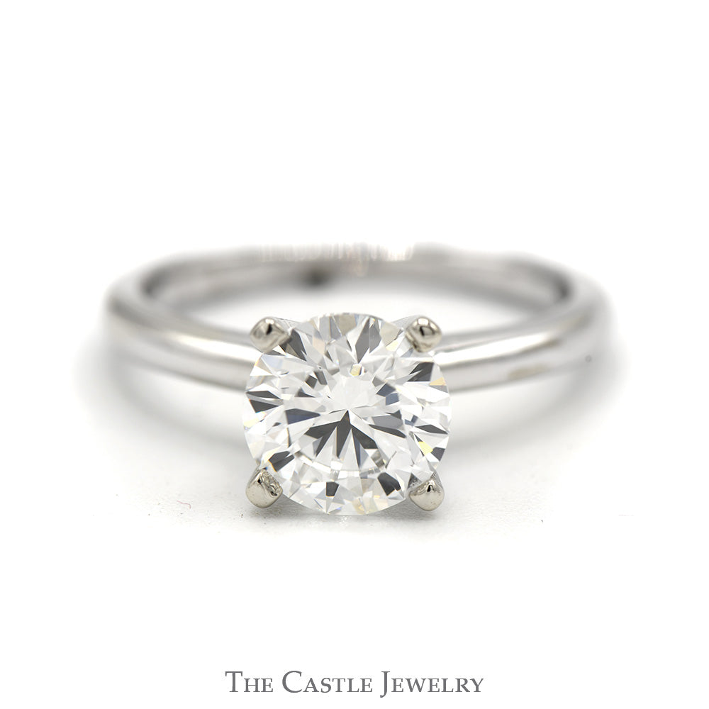 2ct Round Lab Grown VS1 E Diamond Engagement Ring in 14k White