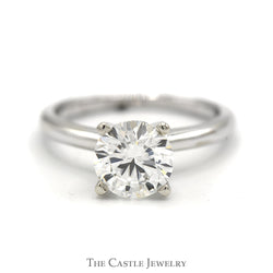 2ct Round Lab Grown VS1 E Diamond Engagement Ring in 14k White Gold