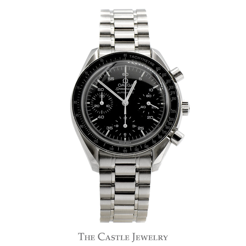 Omega Speedmaster 3510.50 Luxury Watch with Black Dial and Black Bezel in Stainless Steel Bracelet
