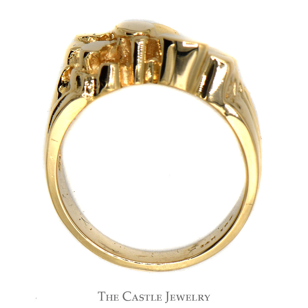 14k Yellow Gold Nugget Style Ring - Size 8.5