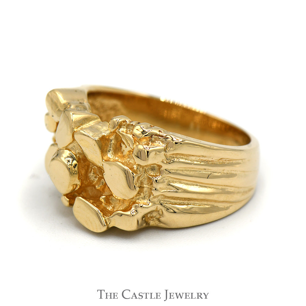 14k Yellow Gold Nugget Style Ring - Size 8.5