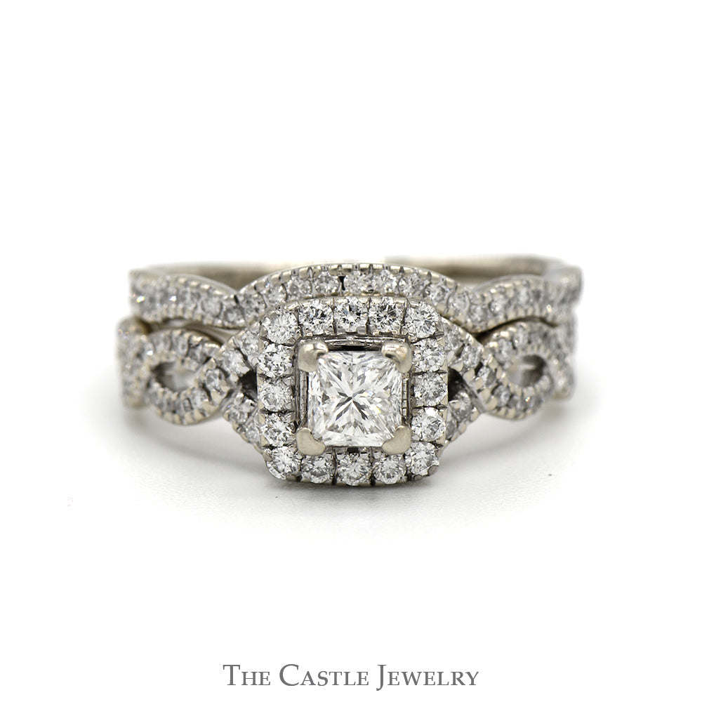 Princess Cut Diamond Neil Lane Designer Bridal Set with