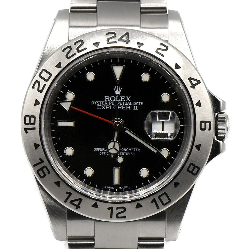 Rolex Explorer II M16570 with Black Dial and Date Indicator in Stainless Steel Oyster Bracelet