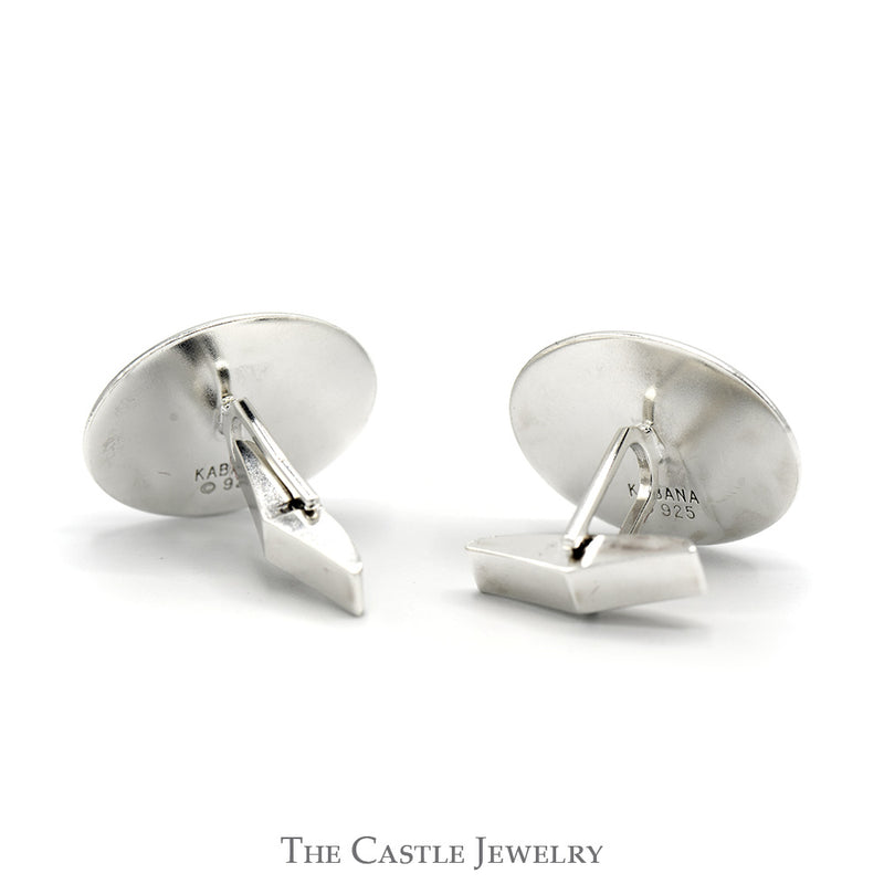 Horse Head Equestrian Themed Sterling Silver Kabana Designer Cufflinks