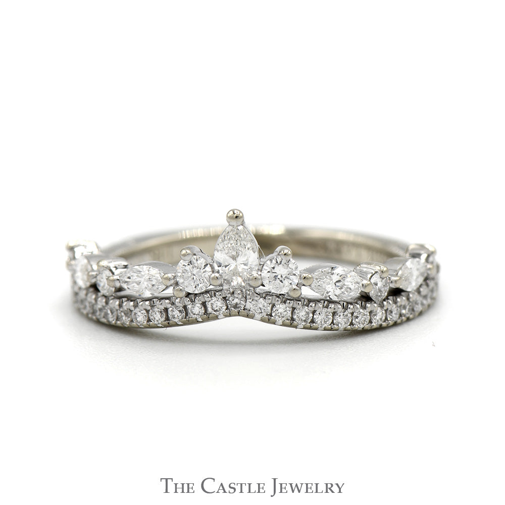Crown Designed 1/2cttw Marquise, Pear Round Cut Diamond Neil