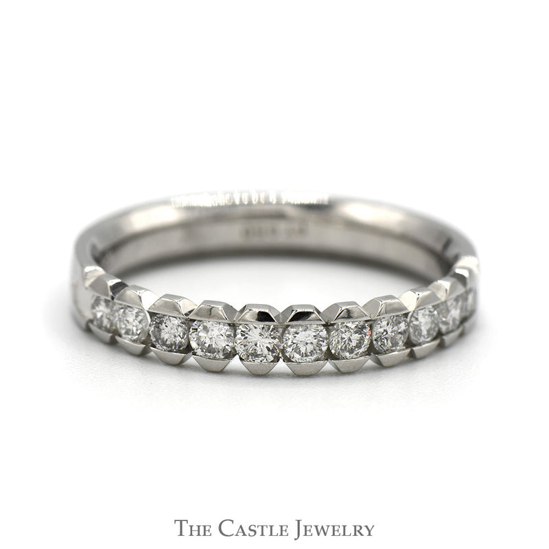 1/4cttw Tension Set Diamond Wedding Band in Platinum