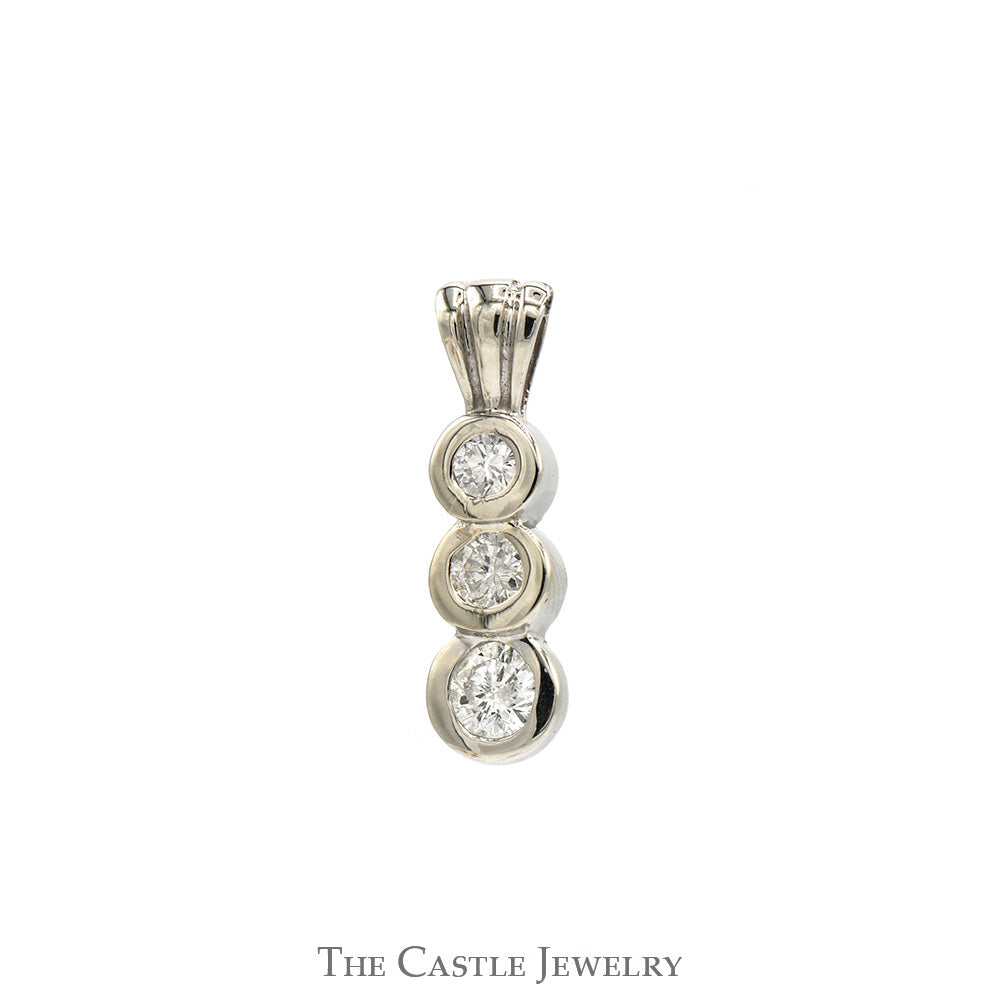 Outlet 3-Stone Diamond Journey Pendant 10k White Gold