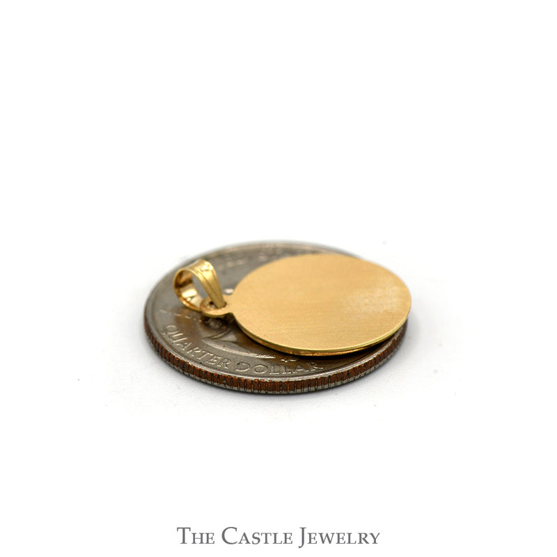 Tree of Life Disc Charm Pendant in 14k Yellow Gold