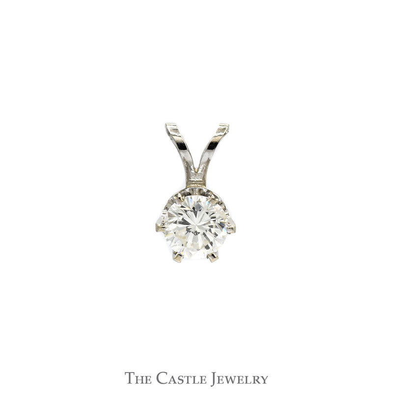 .40ct Round Diamond Solitaire Pendant in 6 Prong 14k White Gold Mounting