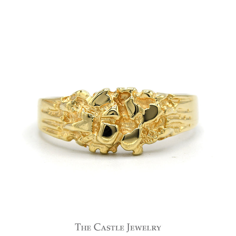 Nugget Designed Ring in 14k Yellow Gold
