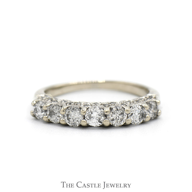 1cttw 7 Round Diamond Wedding/Anniversary Band in 14k White Gold