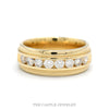 14K Yellow Gold 1cttw Channel Set Diamond Milgrain Wedding Band