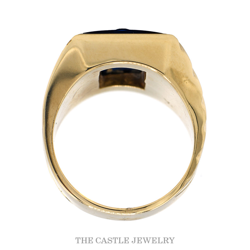 Front-facing view of the 10k yellow gold Masonic ring