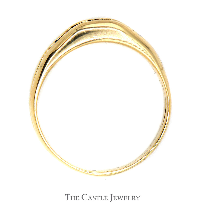 Men's Raised 1/2cttw 5 Channel Set Diamond Band in 14k Yellow Gold