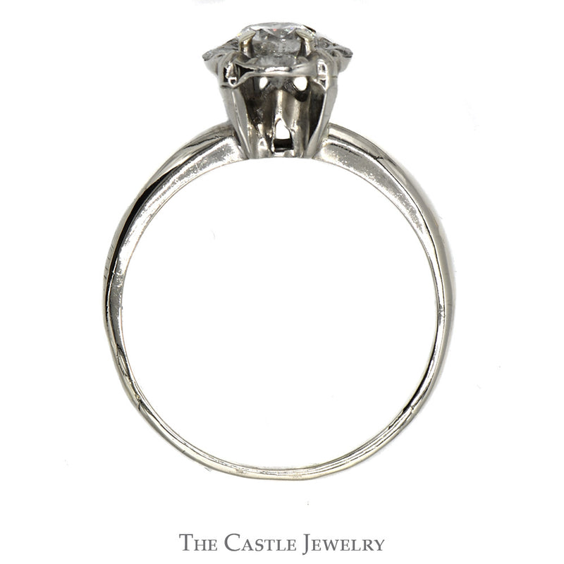 1cttw 5 Round Diamond Cluster Ring in 14k White Gold