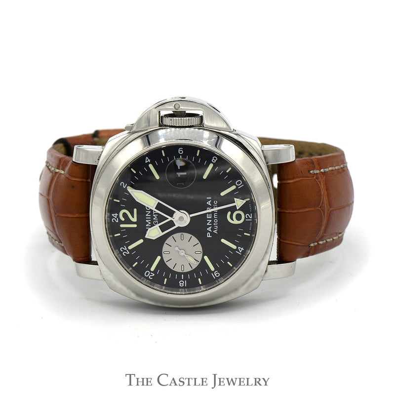 Panerai Luminor GMT PAM00088 Steel Men's Watch with Box Papers & Extras