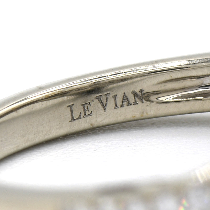 Le Vian Designer 1cttw Princess Cut Diamond Engagement Ring with Chocolate Diamond Halo and Accented Split Shank Sides in 14k White Gold