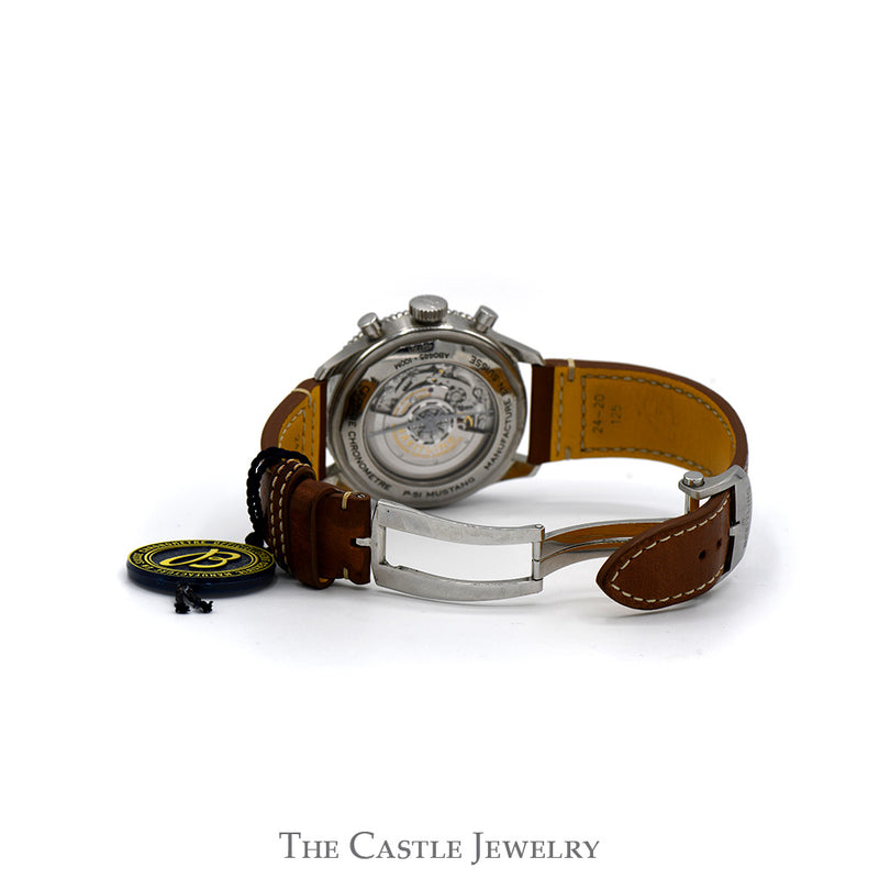 Breitling Super AVI B04 Chronograph GMT 46 P-51 Mustang Luxury Watch with Leather Deployment Clasp