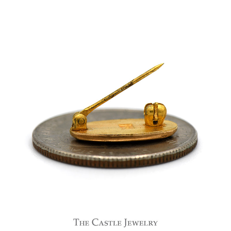 Oval Shaped Cross Pin in 10k Yellow Gold