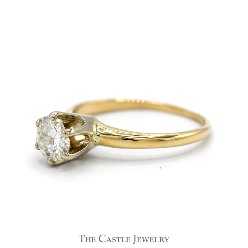 .85ct Round Diamond Solitaire Engagement Ring in 14k Yellow Gold