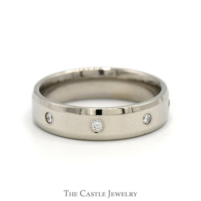 6mm Wide 1/4cttw Flat Set Diamond Eternity Band in 14k White Gold