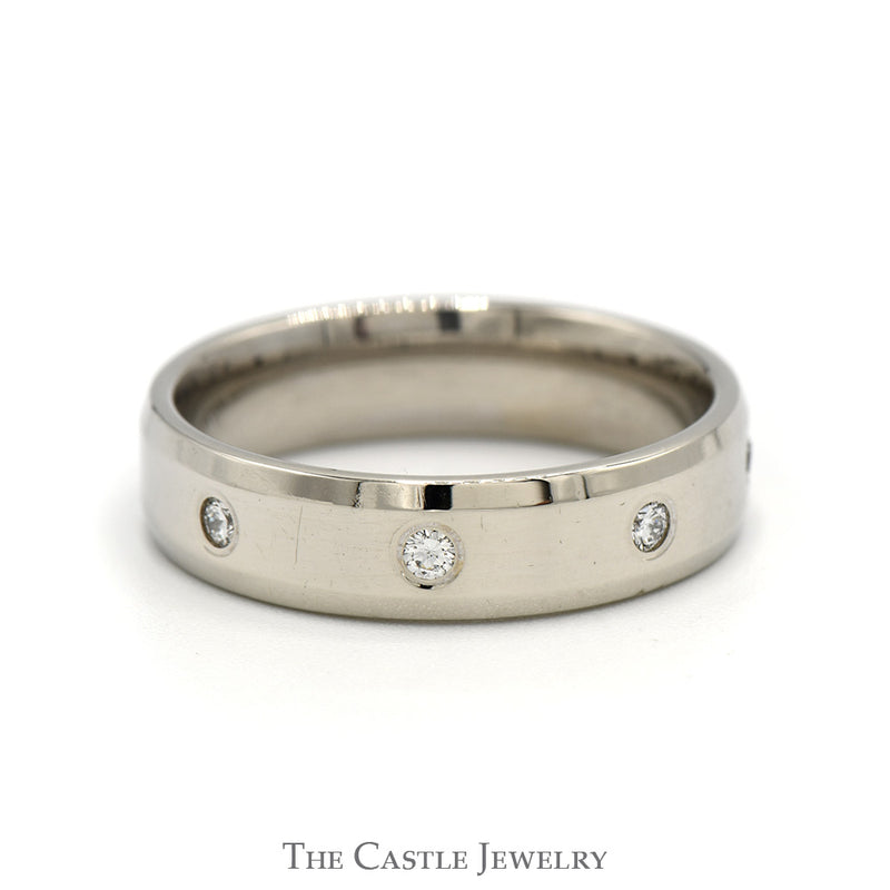 6mm Wide 1/4cttw Flat Set Diamond Eternity Band in 14k White Gold