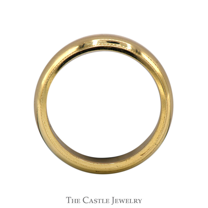 6mm Polished Wedding Band with Milgrain Edges in 14k Yellow Gold - Size 6.5