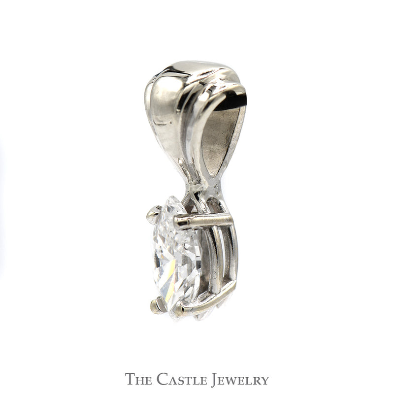 Marquise Cut .40ct Diamond Solitaire Pendant in 14k White Gold