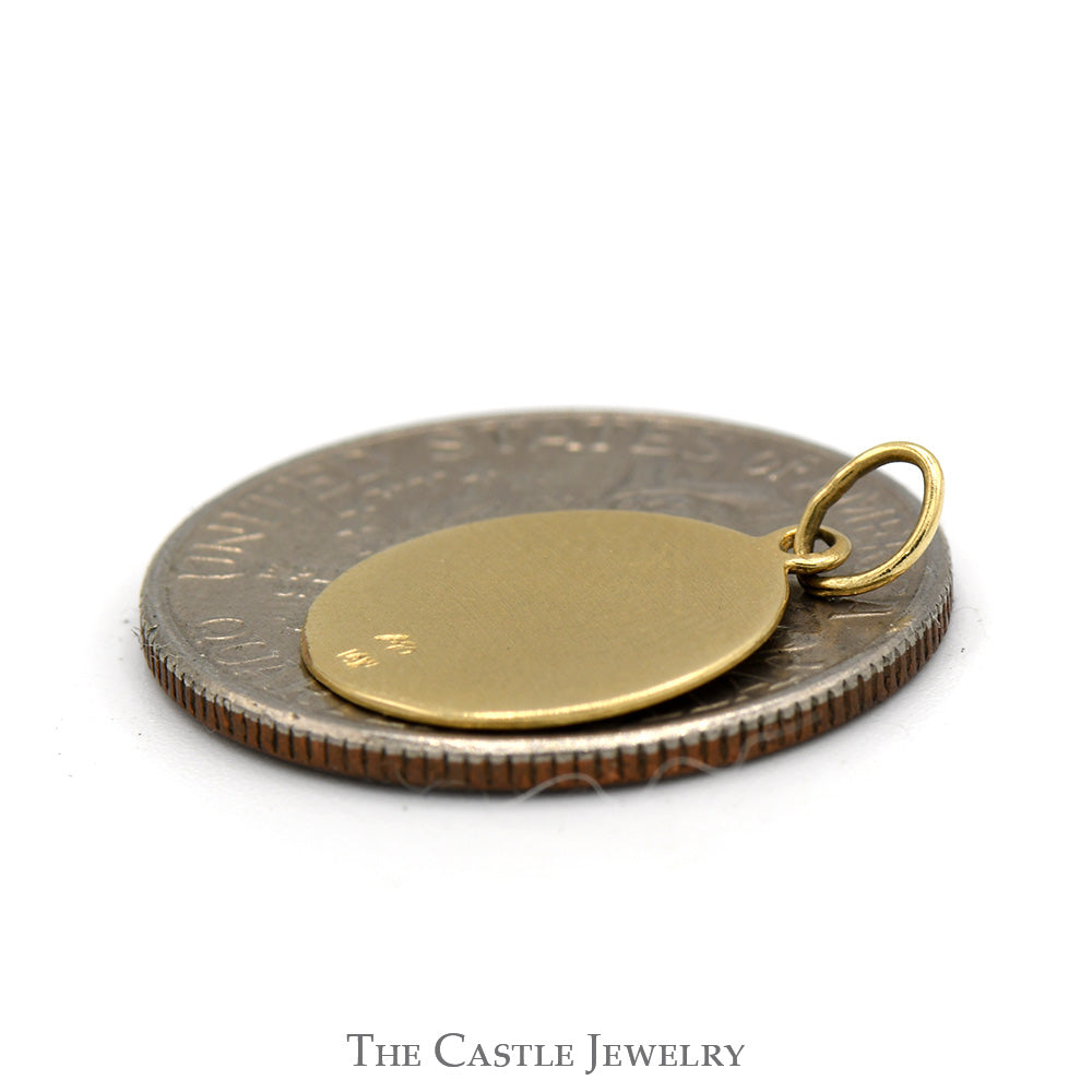 14k Yellow Gold Saint Christopher Round Medal Religious Charm Pendant – 5.8 Grams