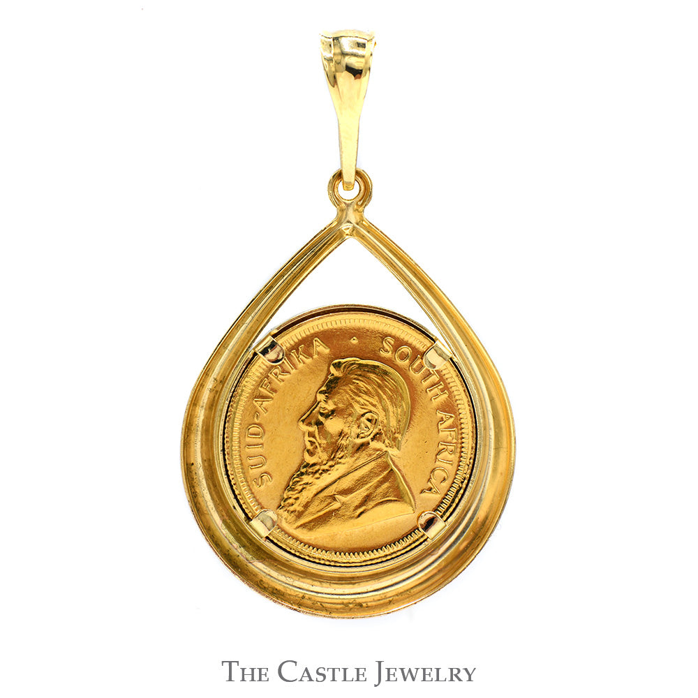 1982 1/4oz 24k Gold Krugerrand Coin Pendant in 14k Yellow 1982 1/4oz 24k Gold Krugerrand Coin Pendant in 14k Yellow