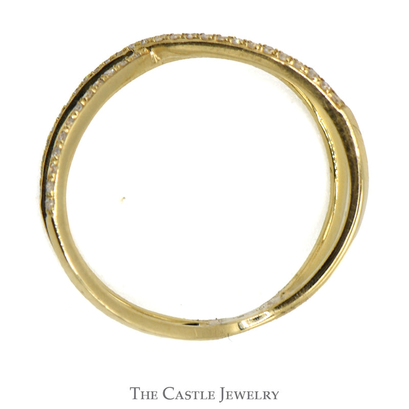 Diamond Open "X" Ring With .25CTTW Of Diamonds In 10 KT Yellow Gold