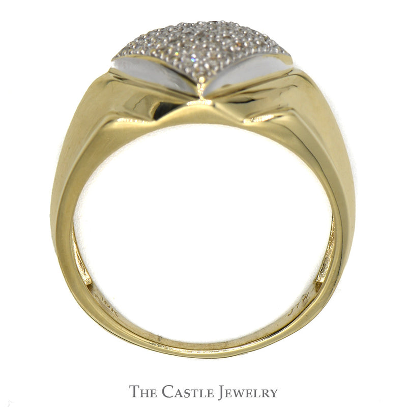Men's 1/2cttw Kite Shaped Pave Diamond Cluster Ring