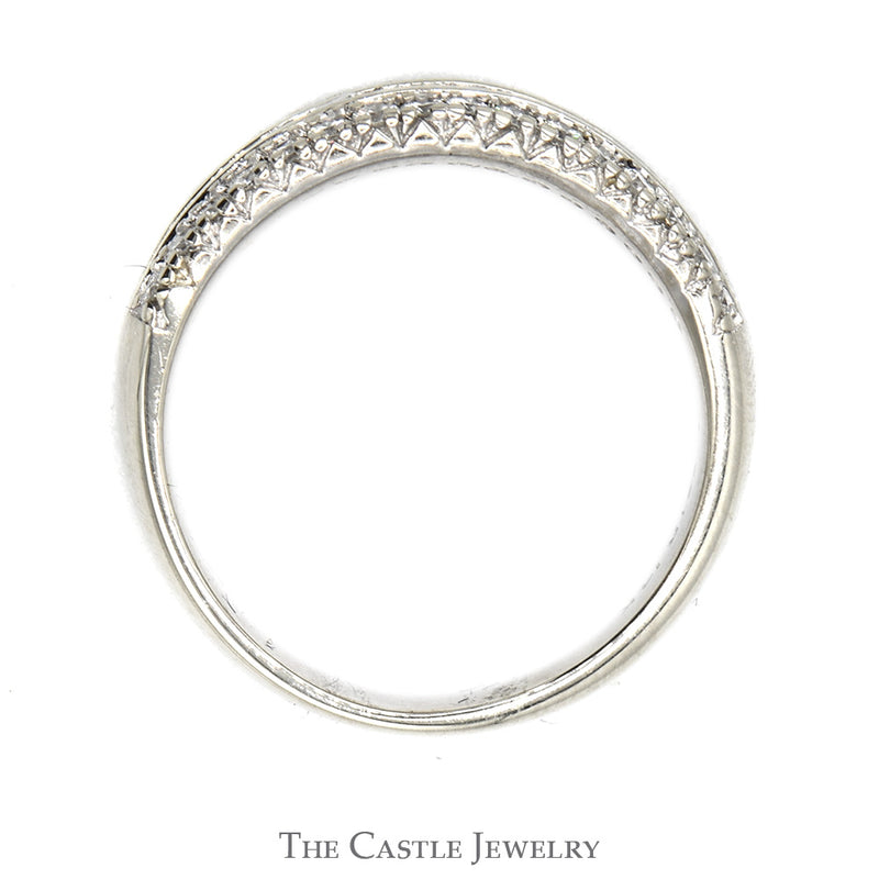 Diamond Band With Three Rows Of Diamonds 1 CTTW In 14KT White Gold