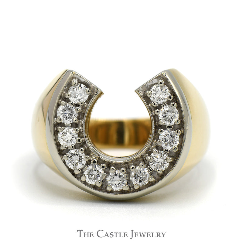 1/2cttw Round Diamond Horseshoe Ring in 14k Yellow Gold