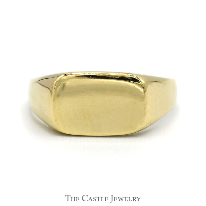 Rectangular Polished Signet Ring in 10k Yellow Gold