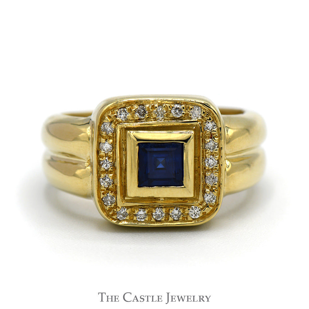 10kt selling gold sapphire diamond ring